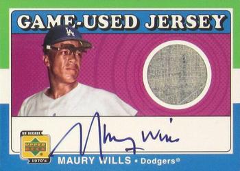 2001 Upper Deck Decade 1970's - Game-Used Jerseys Autographed #SJ-MW Maury Wills  Front