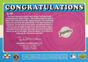 2001 Upper Deck Decade 1970's - Game-Used Jerseys Autographed #SJ-RF Rollie Fingers  Back
