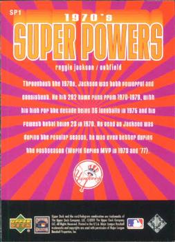 2001 Upper Deck Decade 1970's - 1970's Super Powers #SP1 Reggie Jackson  Back