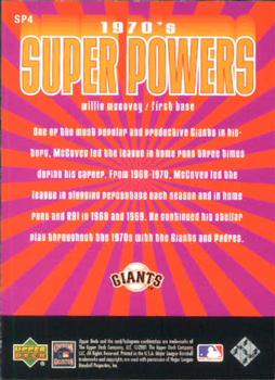 2001 Upper Deck Decade 1970's - 1970's Super Powers #SP4 Willie McCovey  Back