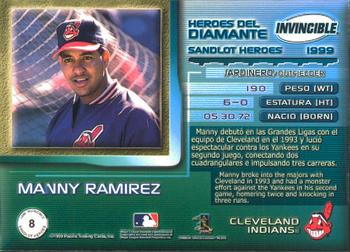 1999 Pacific Invincible - Sandlot Heroes #8 Manny Ramirez  Back