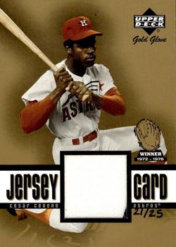2001 Upper Deck Gold Glove - Game Jersey Gold #GG-CC Cesar Cedeno  Front