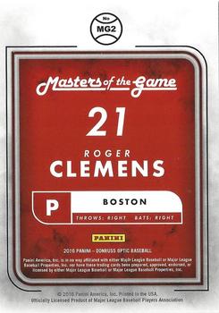 2016 Donruss Optic - Masters of the Game #MG2 Roger Clemens Back