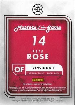 2016 Donruss Optic - Masters of the Game #MG14 Pete Rose Back