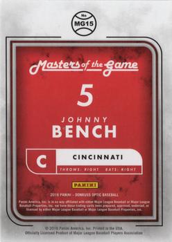 2016 Donruss Optic - Masters of the Game #MG15 Johnny Bench Back