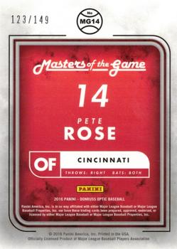 2016 Donruss Optic - Masters of the Game Blue #MG14 Pete Rose Back