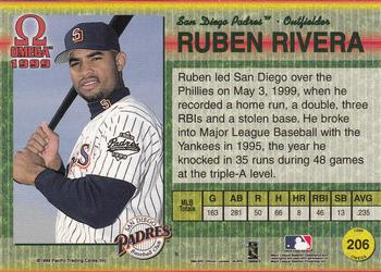 1999 Pacific Omega #206 Ruben Rivera Back