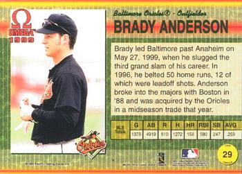1999 Pacific Omega #29 Brady Anderson Back