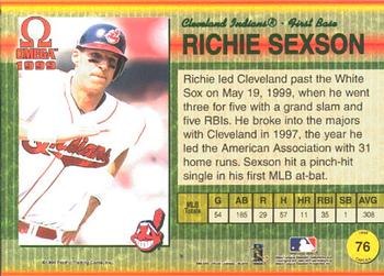 1999 Pacific Omega #76 Richie Sexson Back