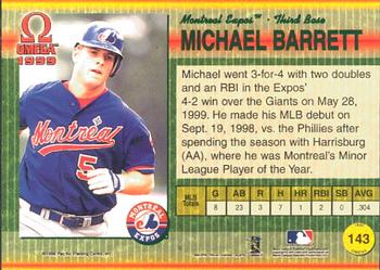 1999 Pacific Omega #143 Michael Barrett Back