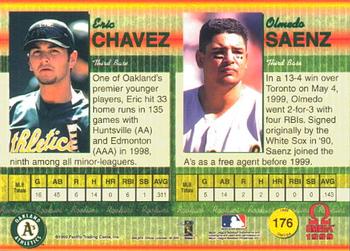 1999 Pacific Omega #176 Eric Chavez / Olmedo Saenz Back