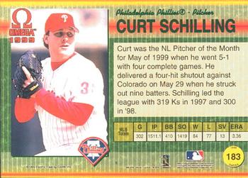 1999 Pacific Omega #183 Curt Schilling Back