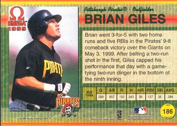 1999 Pacific Omega #186 Brian Giles Back