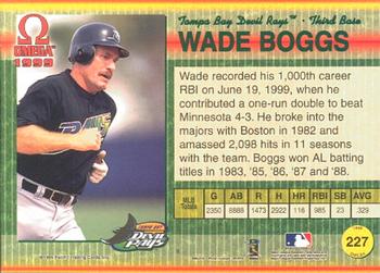 1999 Pacific Omega #227 Wade Boggs Back