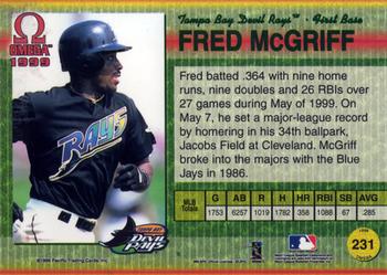 1999 Pacific Omega #231 Fred McGriff Back