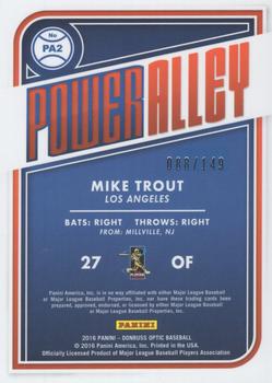 2016 Donruss Optic - Power Alley Blue #PA2 Mike Trout Back