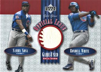 2001 Upper Deck Gold Glove - Official Issue Game-Used Balls #OI-SW Sammy Sosa / Rondell White Front