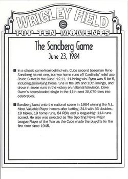 1999 Budweiser Wrigley Field Top Ten Moments #NNO The Sandberg Game Back