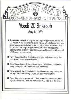 1999 Budweiser Wrigley Field Top Ten Moments #NNO Kerry Wood Back