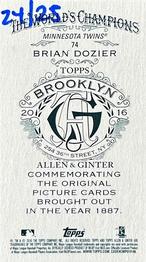 2016 Topps Allen & Ginter - Mini A & G Brooklyn Back #74 Brian Dozier Back