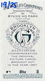 2016 Topps Allen & Ginter - Mini A & G Brooklyn Back #201 Byung Ho Park Back