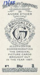 2016 Topps Allen & Ginter - Mini A & G Brooklyn Back #329 Andre Ethier Back