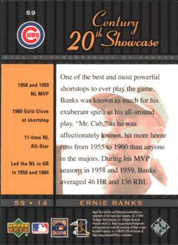 2001 Upper Deck Hall of Famers - 20th Century Showcase #S9 Ernie Banks  Back