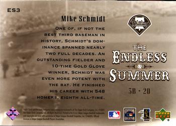 2001 Upper Deck Hall of Famers - Endless Summer #ES3 Mike Schmidt  Back