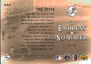 2001 Upper Deck Hall of Famers - Endless Summer #ES2 Yogi Berra  Back