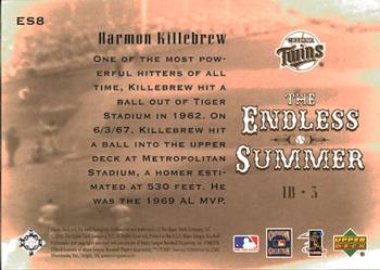 2001 Upper Deck Hall of Famers - Endless Summer #ES8 Harmon Killebrew  Back
