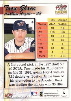 1999 Pacific Paramount #6 Troy Glaus Back
