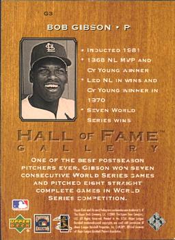 2001 Upper Deck Hall of Famers - Hall of Fame Gallery #G3 Bob Gibson  Back