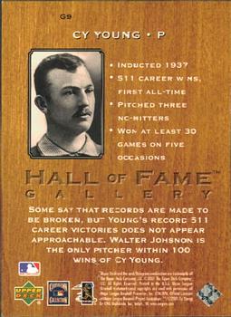 2001 Upper Deck Hall of Famers - Hall of Fame Gallery #G9 Cy Young  Back