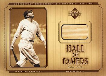 2001 Upper Deck Hall of Famers - Game-Used Bats #B-BRu Babe Ruth  Front