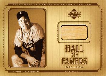 2001 Upper Deck Hall of Famers - Game-Used Bats #B-DS Duke Snider  Front