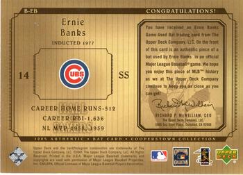 2001 Upper Deck Hall of Famers - Game-Used Bats #B-EB Ernie Banks  Back