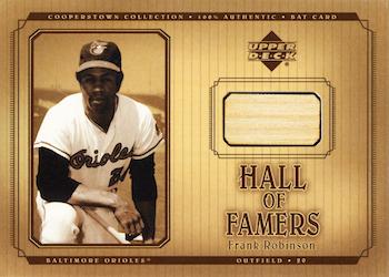 2001 Upper Deck Hall of Famers - Game-Used Bats #B-FR Frank Robinson  Front