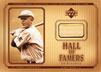 2001 Upper Deck Hall of Famers - Game-Used Bats #B-JBo Jim Bottomley  Front