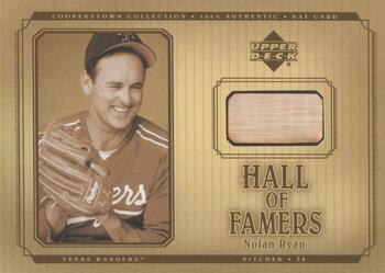 2001 Upper Deck Hall of Famers - Game-Used Bats #B-NR Nolan Ryan  Front