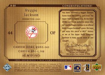2001 Upper Deck Hall of Famers - Game-Used Bats #B-RJ Reggie Jackson Back