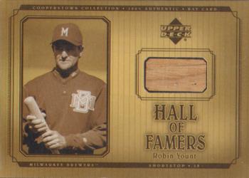 2001 Upper Deck Hall of Famers - Game-Used Bats #B-RY Robin Yount Front