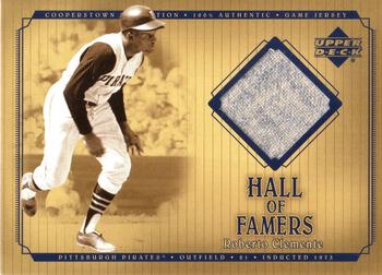 2001 Upper Deck Hall of Famers - Game-Used Jerseys #J-RC Roberto Clemente  Front