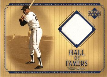 2001 Upper Deck Hall of Famers - Game-Used Jerseys #J-WM Willie Mays  Front