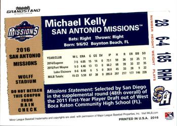 2016 Grandstand San Antonio Missions #NNO Michael Kelly Back