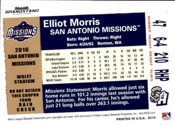 2016 Grandstand San Antonio Missions #NNO Elliot Morris Back