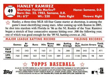 2011 Topps - Black Diamond #49 Hanley Ramirez Back