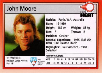1992 Futera Pepsi ABL Perth Heat #5 John Moore Back
