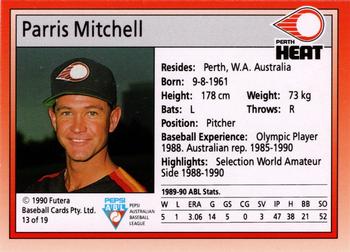 1992 Futera Pepsi ABL Perth Heat #13 Parris Mitchell Back