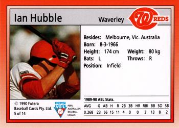 1992 Futera Pepsi ABL Waverley Reds #5 Ian Hubble Back