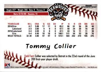 2016 Grandstand Erie SeaWolves #NNO Tommy Collier Back